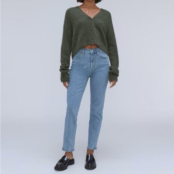 Everlane The Original Cheeky Jean Clean High Rise Clean Hem Cotton Size 26 Crop - Picture 2 of 9